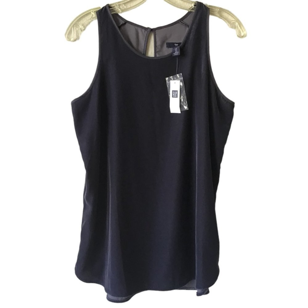 Gap S velvet gray purple tank Top New loose oversized deadstock women's holiday